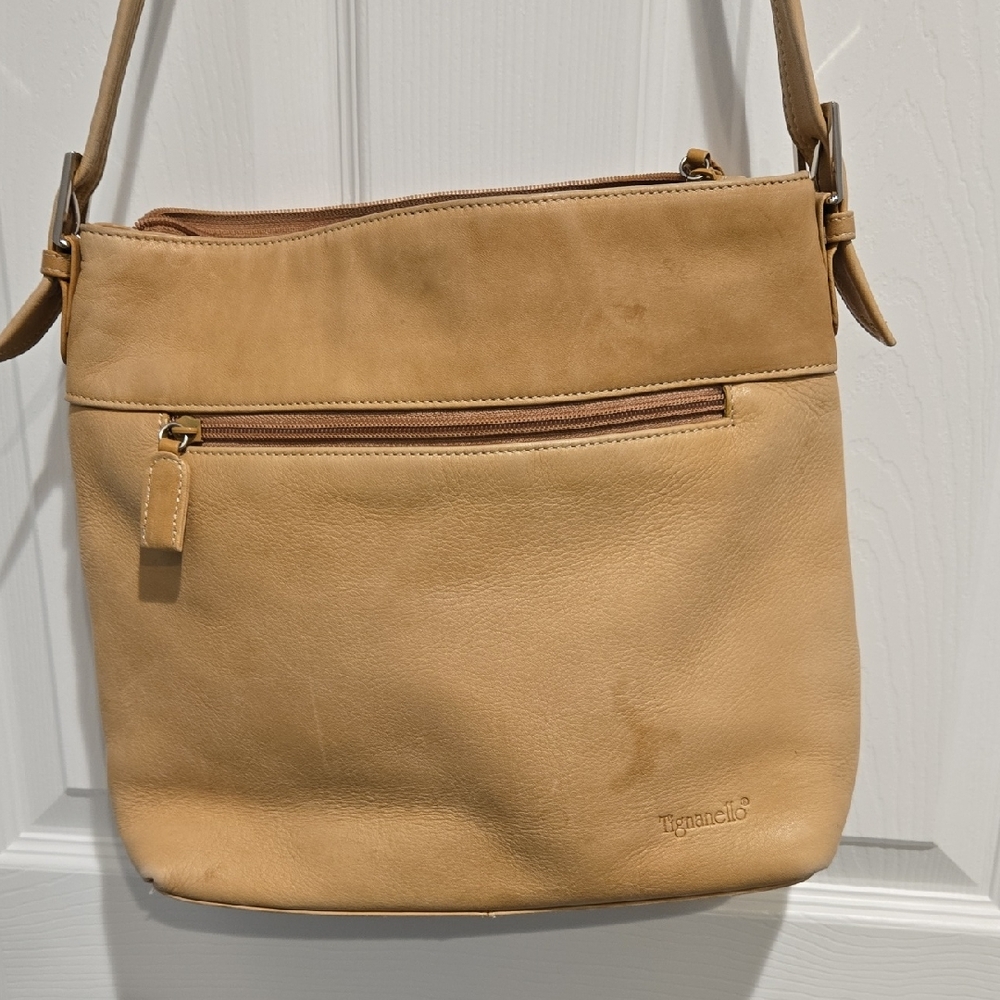 Tignanello Light Brown Leather Shoulder Bag